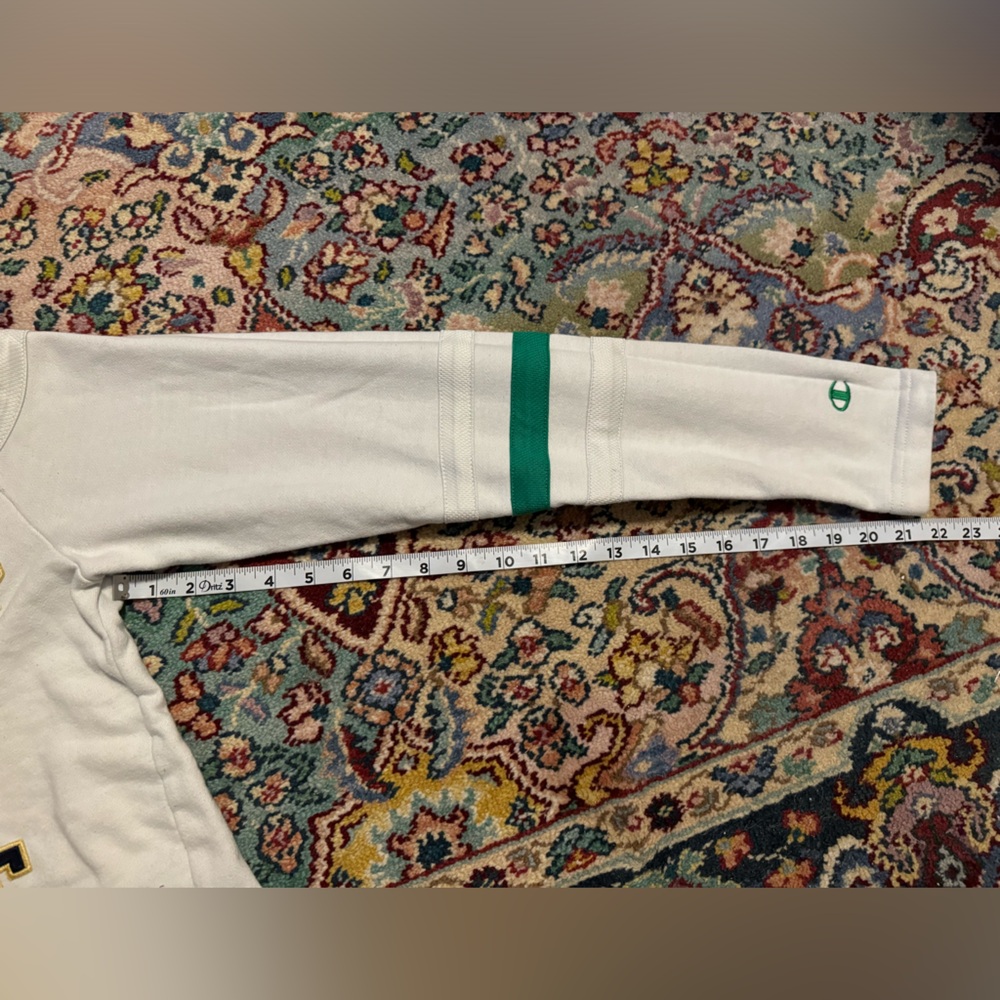 Youth Lace-Up Hoodie Sweatshirt - White, Navy & Green xs - Picture 7 of 9